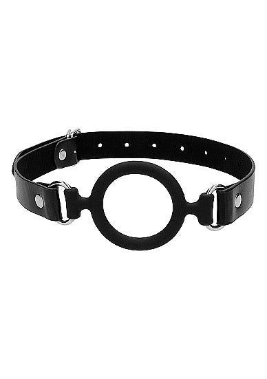 Black & White Silicone Ring Gag With Adjustable Straps