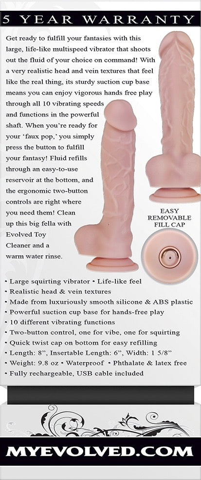 Evolved Big Shot Rechargeable Vibrating Automatic Squirting Dildo