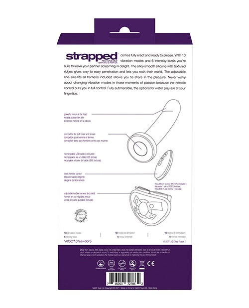 Vedo Strapped Rechargeable Strap On Deep Purple