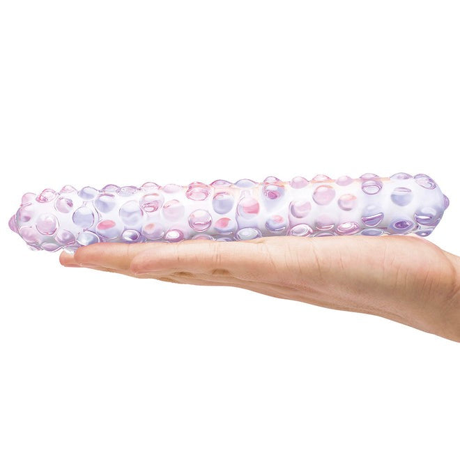 Glas 9 Inches Purple Rose Nubby Dildo